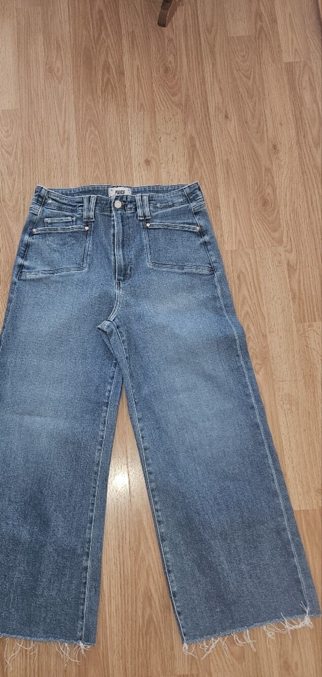 PAIGE Aneesa High-Waist Wide Leg Crop Jeans in Light Wash